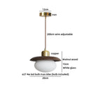 Axyaa Antique Brass LED Pendant Lamp with White Glass, Retro Design, Adjustable Height
