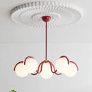 Axyaa French Cream Magic Bean Suspension Light Medieval Round Glass Lamp