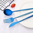 Axyaa 24-Piece Black Stainless Steel Cutlery Set for Home Dining