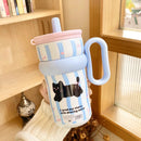 Axyaa Kawaii Cat Thermal Mug 650ml Stainless Steel Tumbler