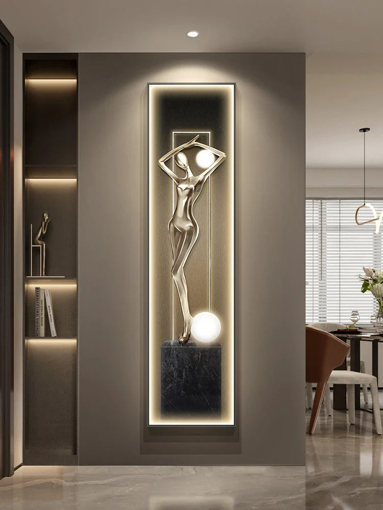 Axyaa Crystal Porcelain Abstract Figure LED Wall Light for Home Decor