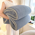 Axyaa White Milk Fleece Throw Blanket - Soft & Cozy All Season Knitted Plush Blanket