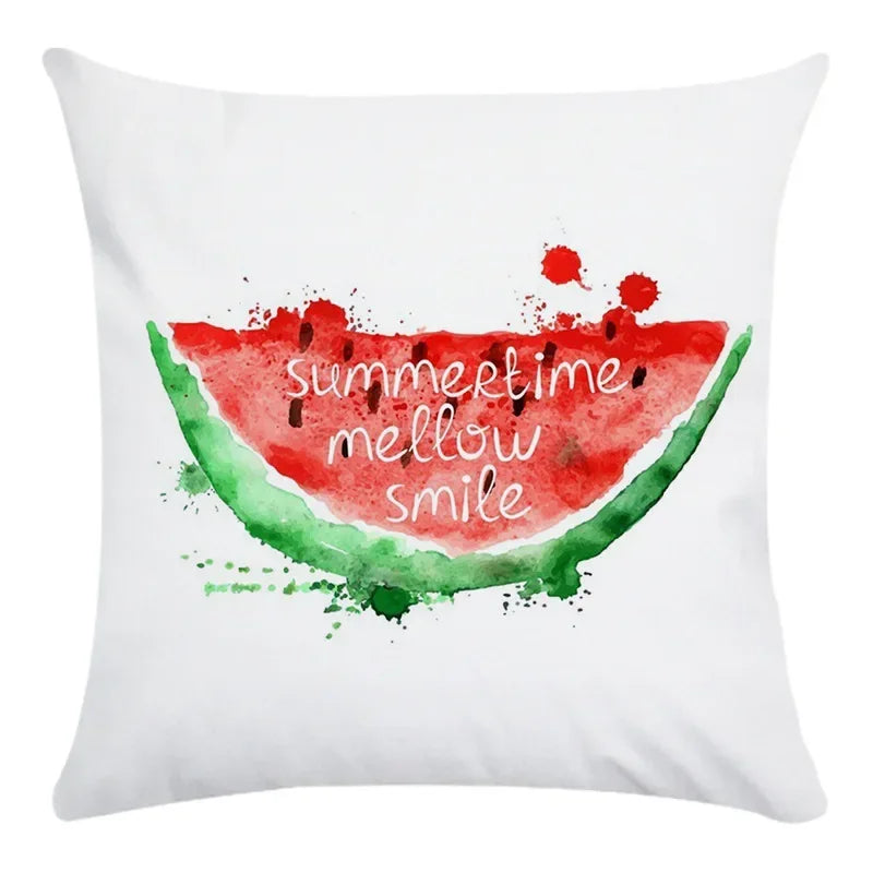 Axyaa Cartoon Fruit Vegetable Print Cushion Cover 45X45CM