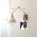 Axyaa Ceramic Wall Lamp Pull Chain Switch Up Down Bedroom Living Room Lighting LED