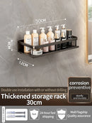 Axyaa Black Aluminum Towel Rack Holder 60CM with Hook and Tissue Holder