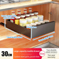 Axyaa Slide Out Cabinet Organizer Carbon Steel Kitchen Storage Drawer Pantry Rack