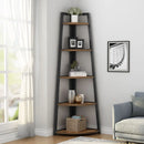 Axyaa Corner Wood Bookcase Shelf Storage Organizer Rack for Home Office Display
