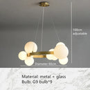Axyaa Glass Ball LED Chandeliers: Modern Living Room Pendant Lamps, Black Gold Hanging Light Fixtures
