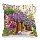 Axyaa Lavender Flowers Pillow Cover 45x45, Farmhouse Home Decor, Purple Decorative Throw Pillow