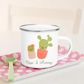 Axyaa Personalized Lemon Pear Enamel Cups with Custom Name for Family Decor & Gifts