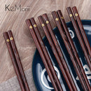 Axyaa Wooden Sushi Chopsticks Set - Eco-Friendly Reusable Asian Food Sticks