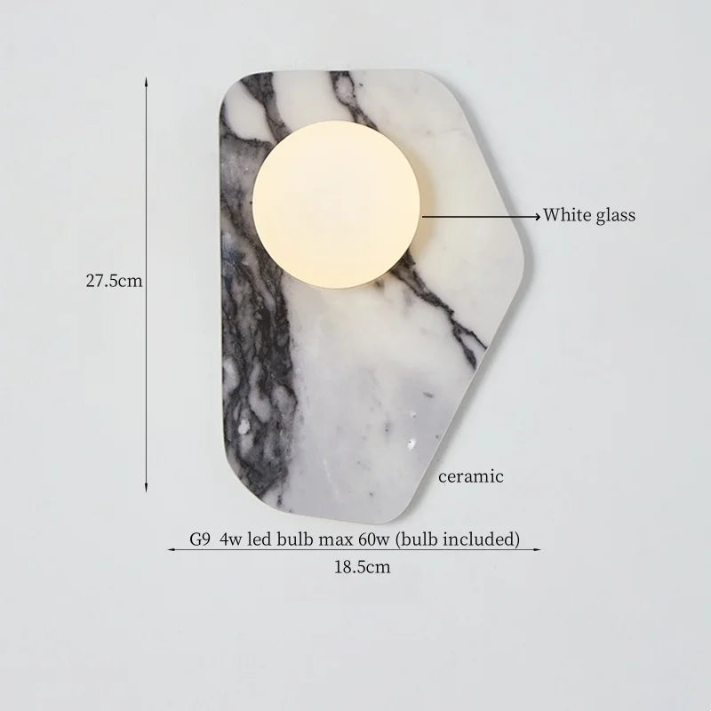 Axyaa Circular Ceramic LED Wall Lights - Nordic Modern Indoor Lighting