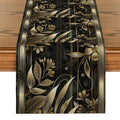 Axyaa Metallic Texture Floral Branches Table Runner for Dining & Dresser Decor