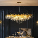 Axyaa Raindrops Crystal Ceiling Chandelier LED Pendant Light for Modern Luxury Living Room