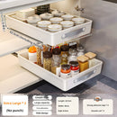 Axyaa Seasoning Storage Rack Cabinet Shelf with Sliding Pantry Basket Tray