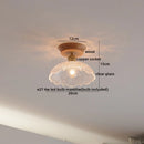 Axyaa Copper Wood LED Ceiling Lamp; Modern Ceramic Living Room Lighting Fixtures