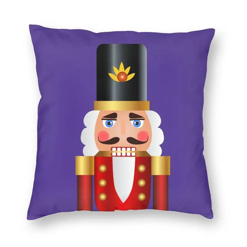 Nutcracker Doll Cushion Cover - Axyaa Square Throw Pillow for Christmas Home Decor