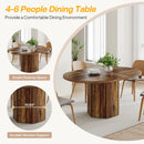 Axyaa Rustic Oval Dining Table, Wood Kitchen Table for 4-6 People
