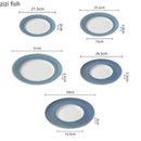 Axyaa Blue Ceramic Steak Dessert Pasta Plate Set - Molecular Cuisine Tableware