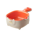 Axyaa 2-in-1 Drain Basket & Fruit Cleaner: Double-layer Kitchen Storage Box with Handle