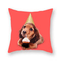 Axyaa Dog Eating Ice Cream Decorative Pillowcase 45x45cm