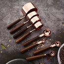 Axyaa Stainless Steel Measuring Cup Spoon Set with Wooden Handle