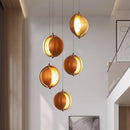 Axyaa Wood Hanging Lamps Wabi Sabi LED Pendant Lights for Home Decor & Lighting