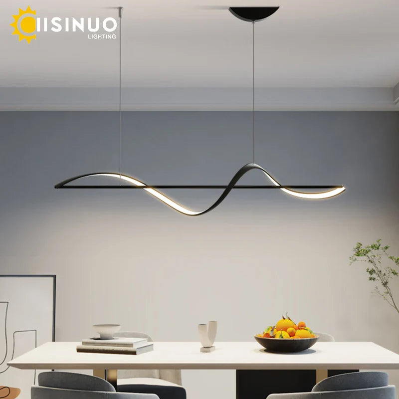 Axyaa Dimmable LED Pendant Chandelier with Remote, Adjustable Linear Design