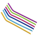 Axyaa Kids Silicone Straws - 6 Vibrant Reusable Straws for Water, Juice, Cocktails