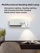 Axyaa LED Wall Light with USB Wireless Phone Charging - Modern Multifunction Home Decor