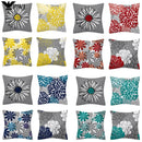Axyaa Modern Daisy Grey Pillow Covers for Couch and Bed