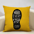 Axyaa Mustard Yellow Letter Style Cushion Cover 45x45cm Home Cafe Decor