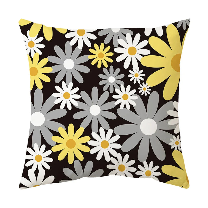 Axyaa Blue & White Daisy Cushion Cover: Elegant Home Decor for Living Room & Sofa