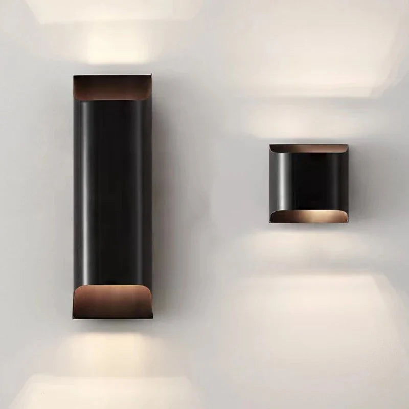 Axyaa Modern Brass LED Wall Lamp Gold Black Body Minimalist Lighting Sconce