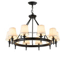 Axyaa American Country Retro Fabric Chandelier for Living Dining Room Home Decor