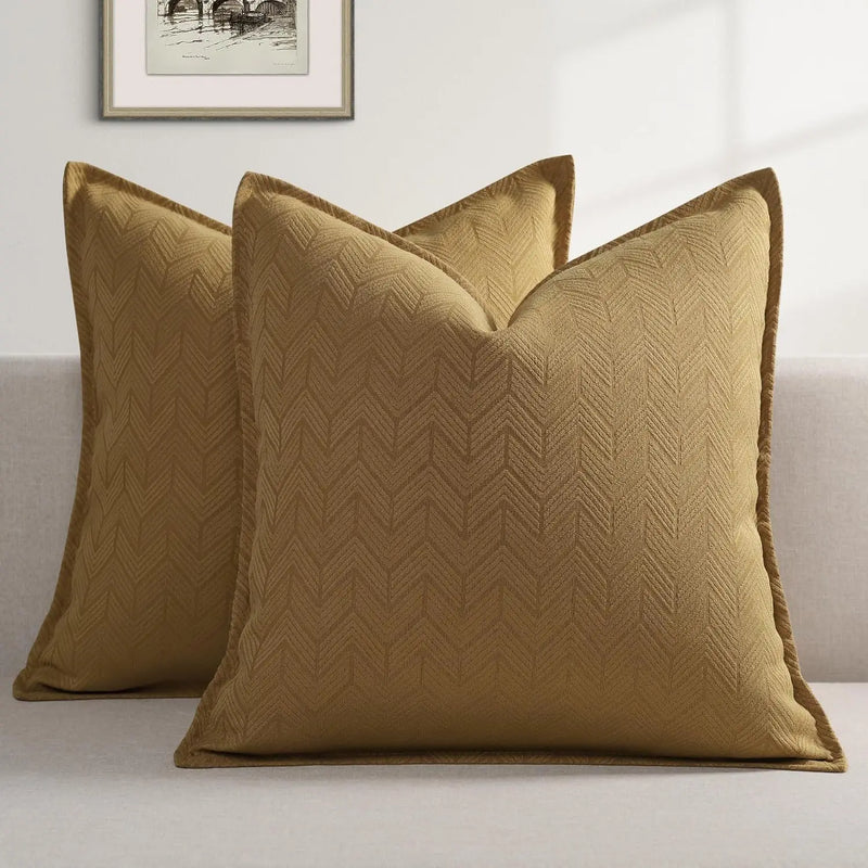 Axyaa Chenille Arrow Pillow Cover, Brown & Orange, Various Sizes