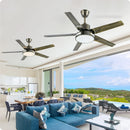 Axyaa Modern Ceiling Chandelier Fan Light 6-Speed Reversible Quiet DC Motor - Bedroom Balcony Restaurant