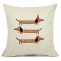 Axyaa Christmas Sausage Style Cushion Cover | Festive Dog Decorative Pillow Cover 45x45cm