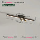 Axyaa LED Line Ceiling Lamp Gold Black Modern Illuminate Living Dining Bedroom
