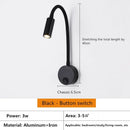 Axyaa 3W Gooseneck Wall Lamp Switch Adjustable Study Bedroom Night Light