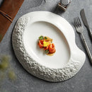 Axyaa White Ceramic Soup Plate - Elegant Japanese Western Food Dish