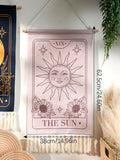 Sun & Moon Bohemian Tapestry with Fringe by Axyaa - Home Decor Art & Gifts