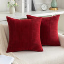 Axyaa Corduroy Throw Pillow Covers Striped Patchwork Farmhouse Classic
