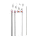 Axyaa Flower Glass Straws: Reusable Drinking Straw Set for Smoothies, Cocktails & More