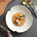Axya Flower-Shaped Ceramic Salad Plate for Hotel Restaurant - Set of 4