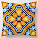 Colorful Geometric Flower Pillow Case by Axyaa: Simple Polyester Sofa Decorative Cover