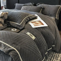 Axyaa Elegant Winter Rabbit Fleece 4-Piece Bedding Set, Luxurious & Warm Milk Fleece Kit