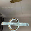 Axyaa Oval Chrome Gold Steel LED Pendant Lights with K9 Crystals