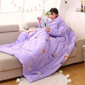 Axyaa Cozy Sleeved Quilted Pillow Blanket: Fashionable & Comfortable Dual-Purpose Bedding