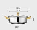 Axyaa Stainless Steel Non-Stick Soup Pot with Lid for Induction Cooker